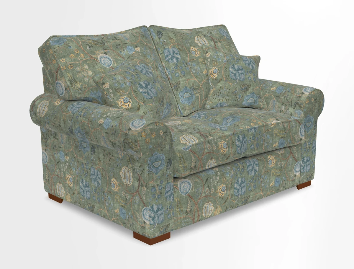 Upperton 3 Seater Loose Cover Sofa in Floral Linen Even So Verde - Fitted cover option available