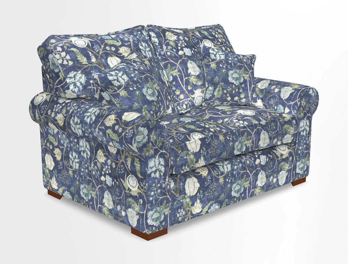 Upperton 3 Seater Loose Cover Sofa in Floral Linen Even So Verde - Fitted cover option available