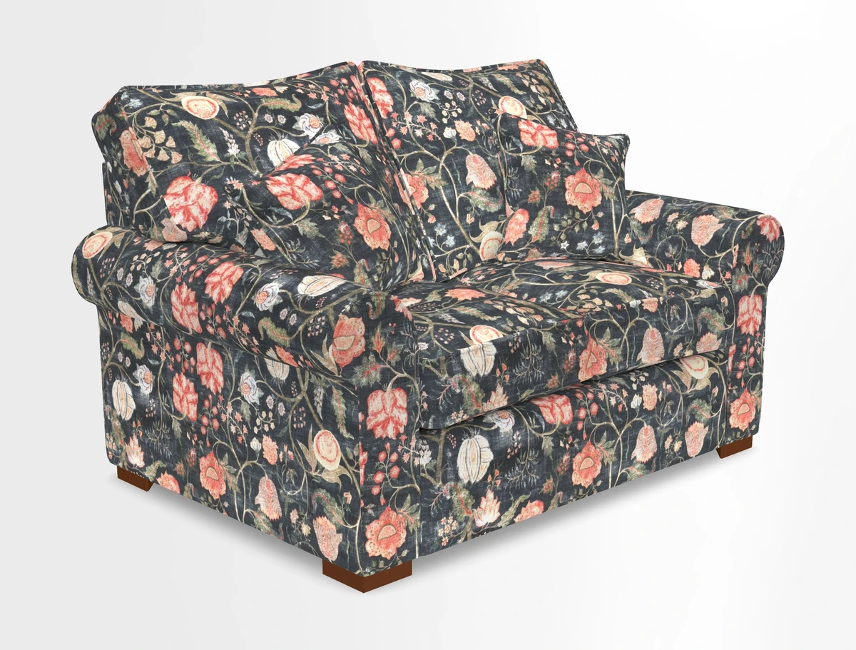 Upperton 3 Seater Loose Cover Sofa in Floral Linen Even So Verde - Fitted cover option available