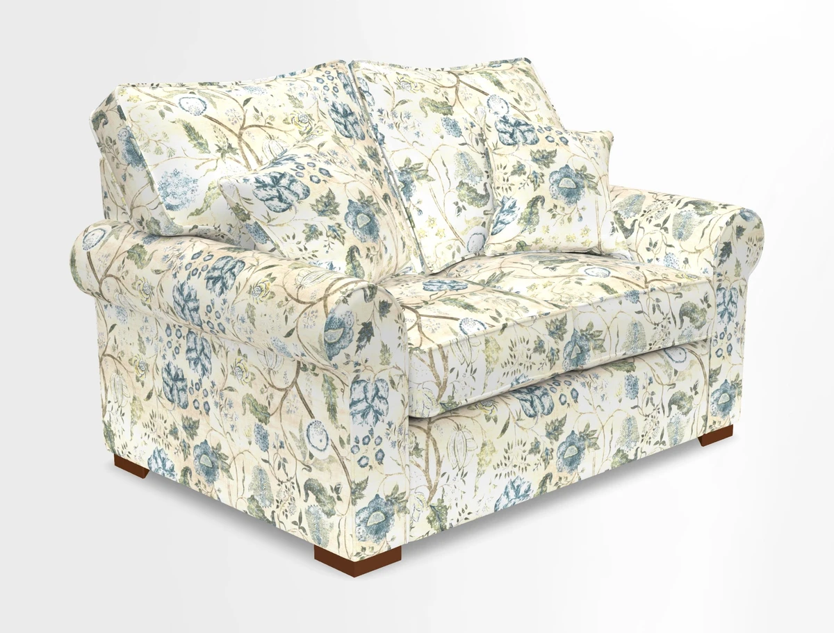 Upperton 3 Seater Loose Cover Sofa in Floral Linen Even So Verde - Fitted cover option available