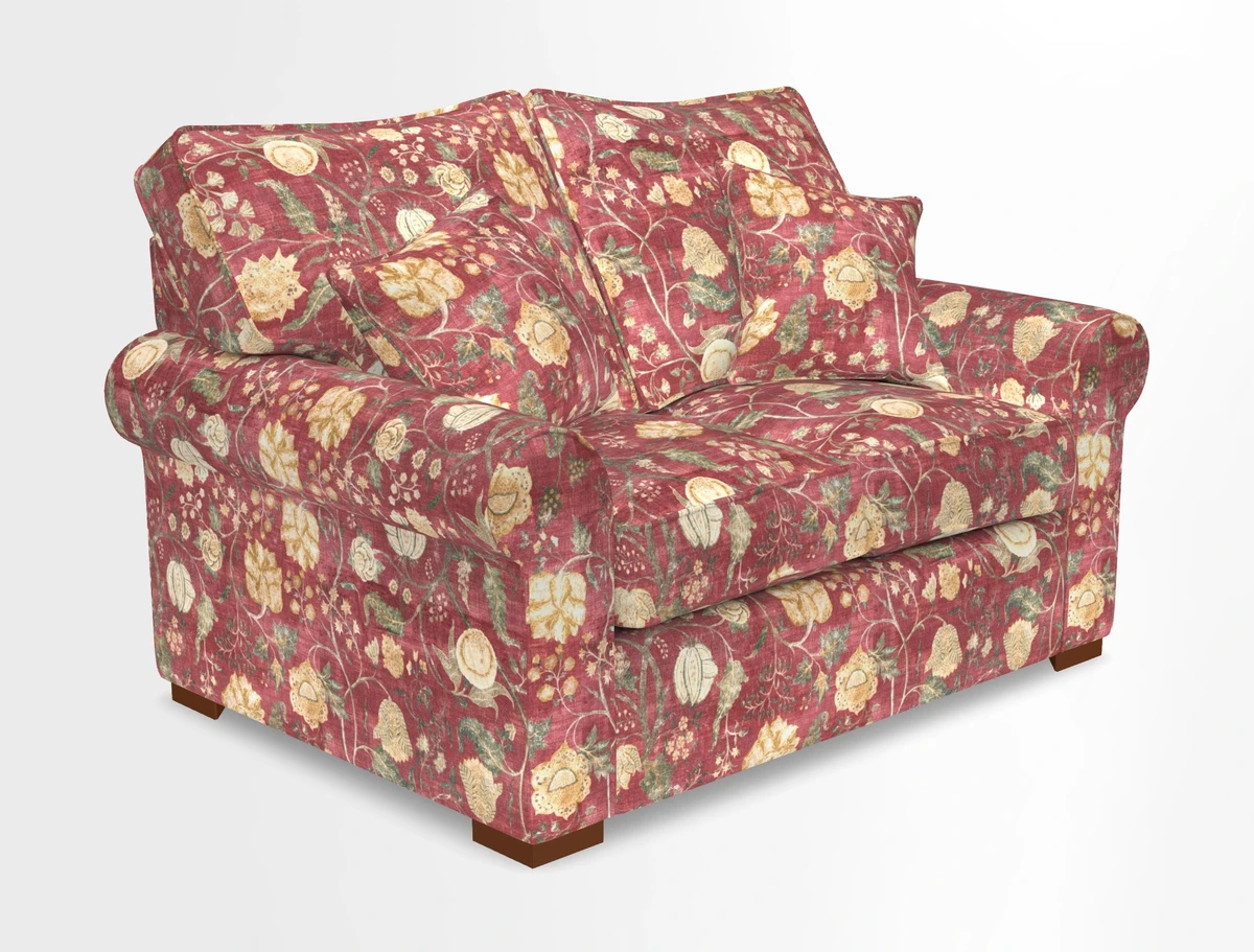 Upperton 3 Seater Loose Cover Sofa in Floral Linen Even So Verde - Fitted cover option available