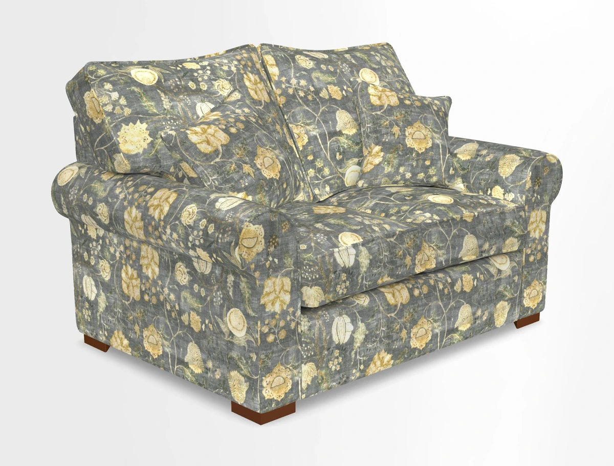 Upperton 3 Seater Loose Cover Sofa in Floral Linen Even So Verde - Fitted cover option available