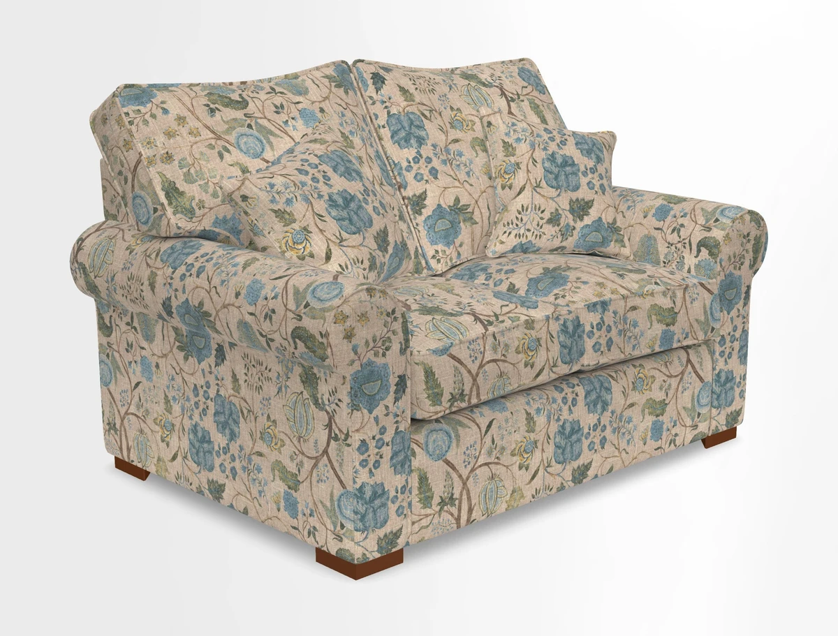 Upperton 3 Seater Loose Cover Sofa in Floral Linen Even So Verde - Fitted cover option available