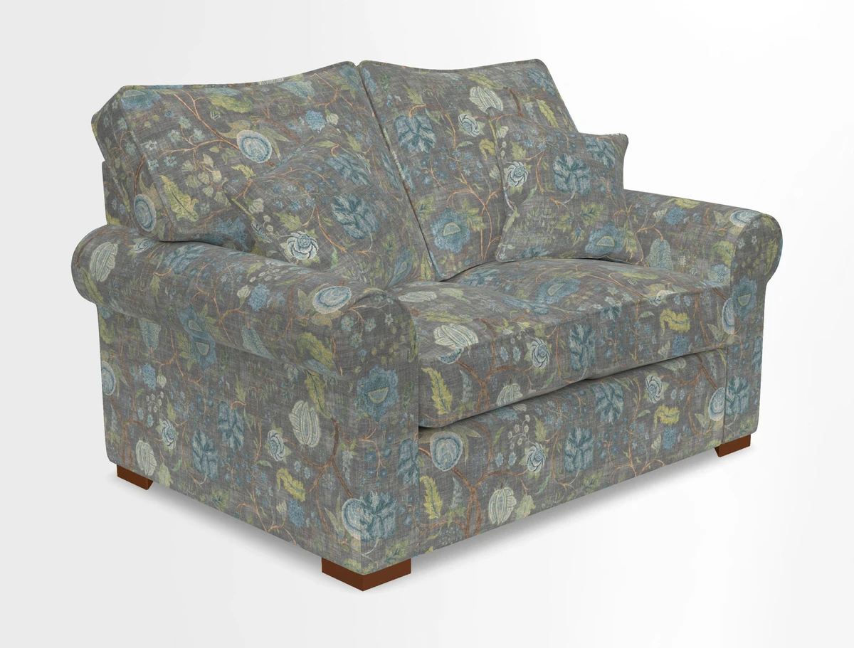 Upperton 3 Seater Loose Cover Sofa in Floral Linen Even So Verde - Fitted cover option available