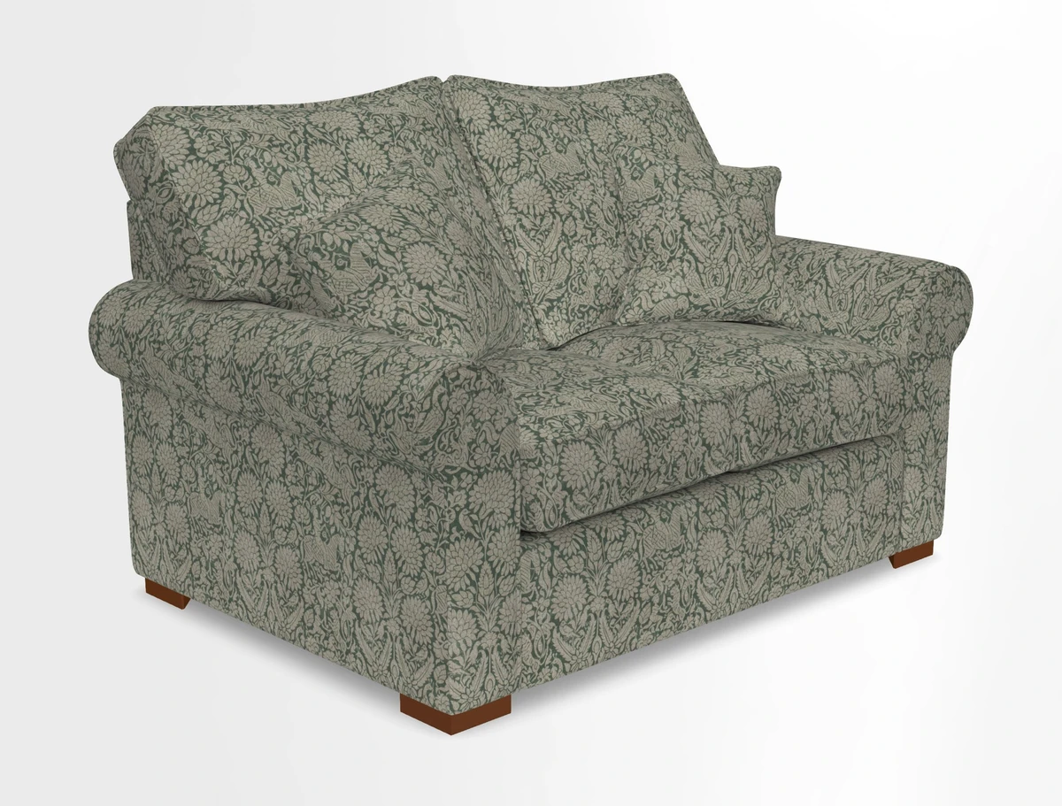 Upperton 3 Seater Loose Cover Sofa in Floral Linen Even So Verde - Fitted cover option available