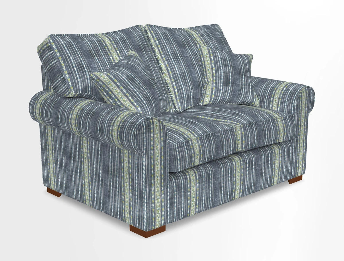 Upperton 3 Seater Loose Cover Sofa in Floral Linen Even So Verde - Fitted cover option available