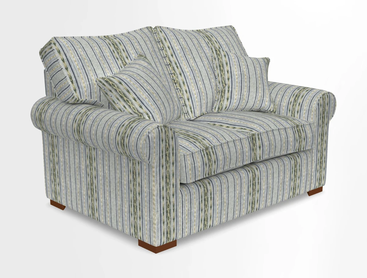 Upperton 3 Seater Loose Cover Sofa in Floral Linen Even So Verde - Fitted cover option available