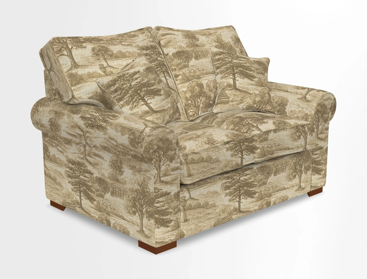 Upperton 3 Seater Loose Cover Sofa in Floral Linen Even So Verde - Fitted cover option available