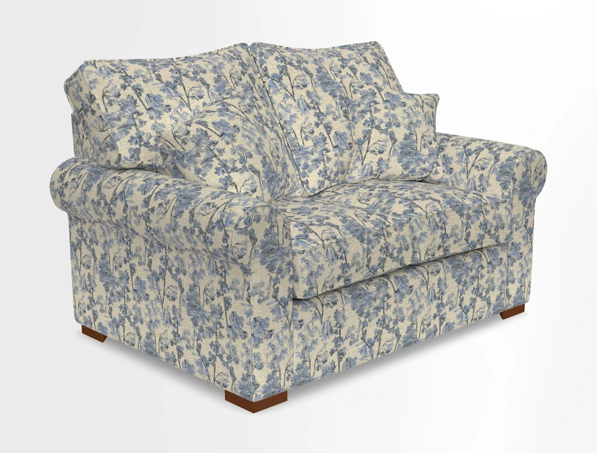 Upperton 3 Seater Loose Cover Sofa in Floral Linen Even So Verde - Fitted cover option available