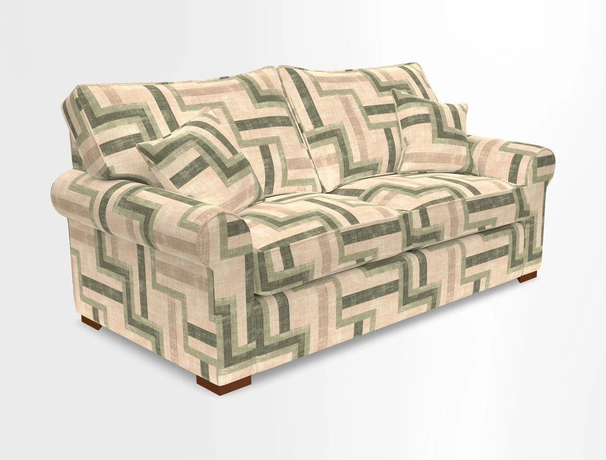 Upperton 3 Seater Loose Cover Sofa in Floral Linen Even So Verde - Fitted cover option available
