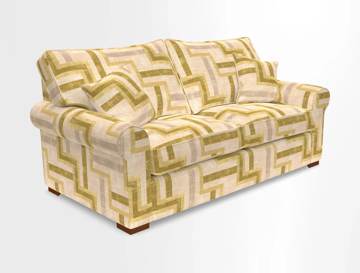 Upperton 3 Seater Loose Cover Sofa in Floral Linen Even So Verde - Fitted cover option available