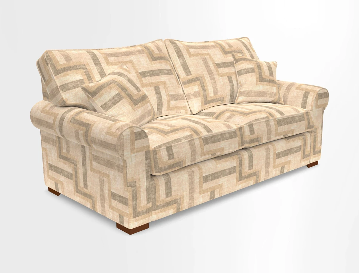 Upperton 3 Seater Loose Cover Sofa in Floral Linen Even So Verde - Fitted cover option available