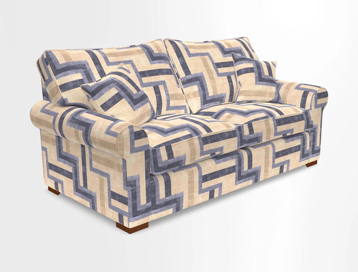 Upperton 3 Seater Loose Cover Sofa in Floral Linen Even So Verde - Fitted cover option available