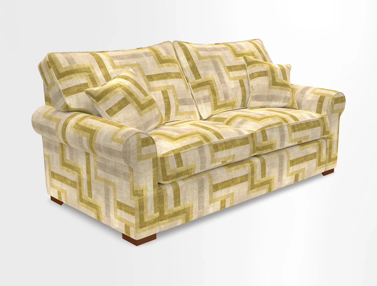 Upperton 3 Seater Loose Cover Sofa in Floral Linen Even So Verde - Fitted cover option available