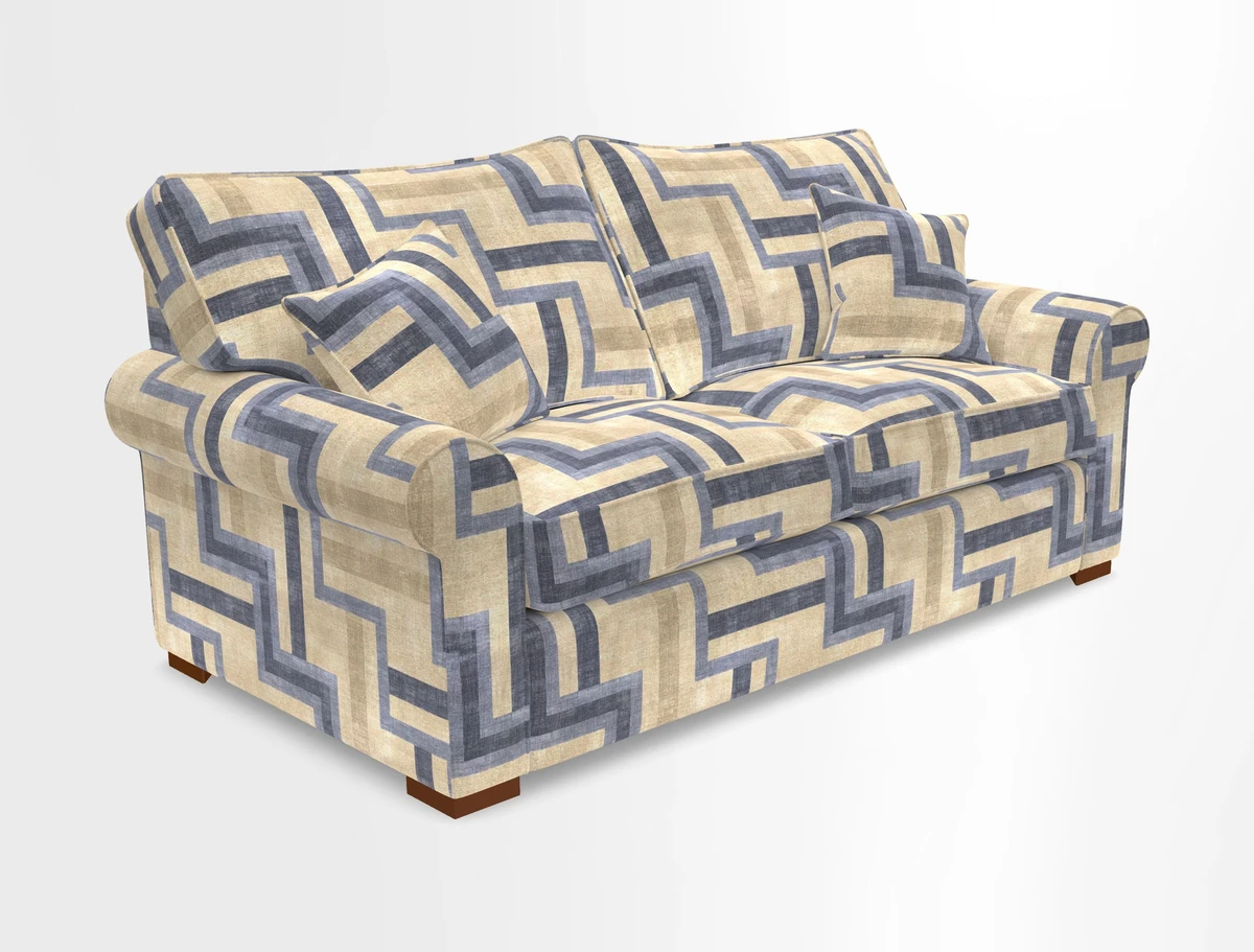Upperton 3 Seater Loose Cover Sofa in Floral Linen Even So Verde - Fitted cover option available