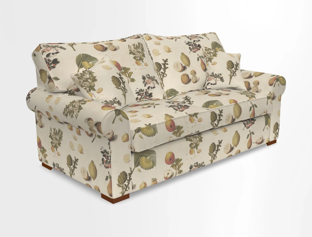 Upperton 3 Seater Loose Cover Sofa in Floral Linen Even So Verde - Fitted cover option available