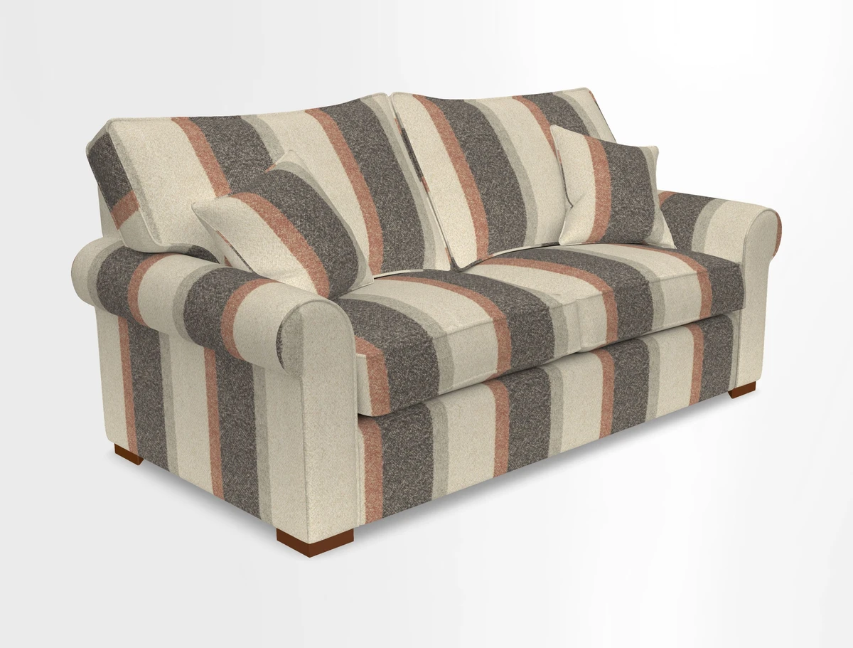 Upperton 3 Seater Loose Cover Sofa in Floral Linen Even So Verde - Fitted cover option available