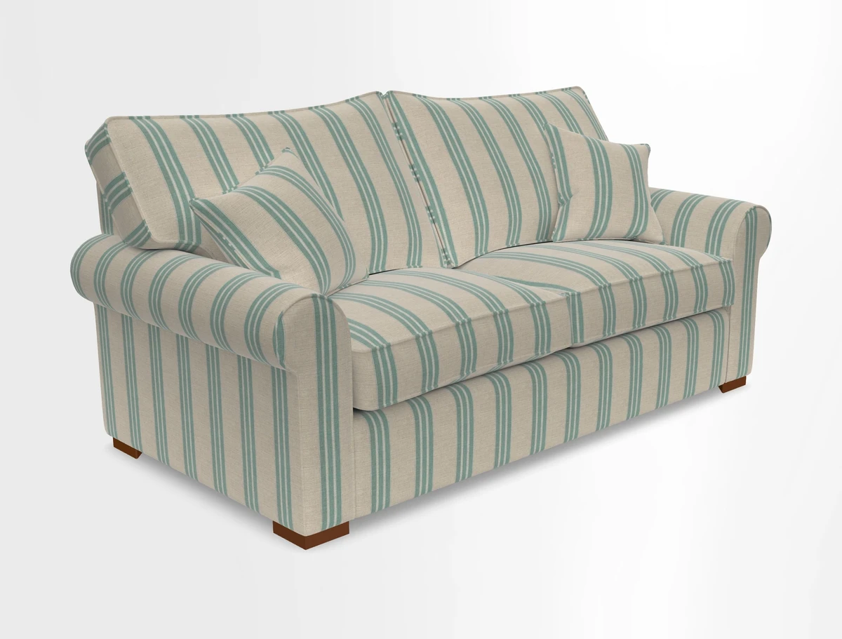 Upperton 3 Seater Loose Cover Sofa in Floral Linen Even So Verde - Fitted cover option available
