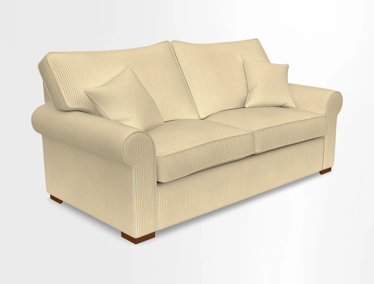 Upperton 3 Seater Loose Cover Sofa in Floral Linen Even So Verde - Fitted cover option available