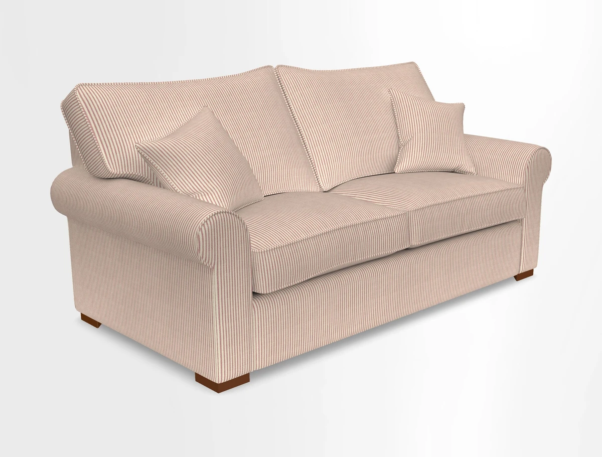 Upperton 3 Seater Loose Cover Sofa in Floral Linen Even So Verde - Fitted cover option available