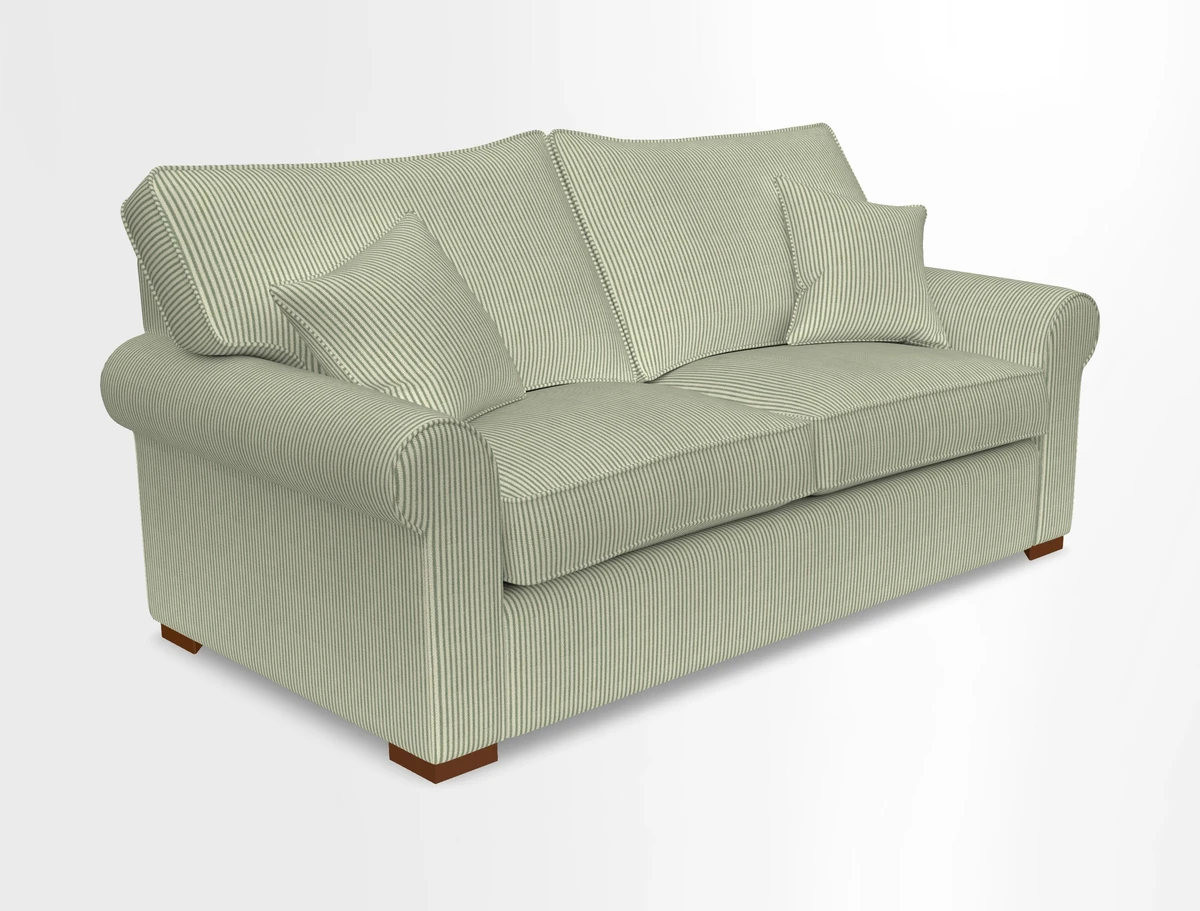 Upperton 3 Seater Loose Cover Sofa in Floral Linen Even So Verde - Fitted cover option available