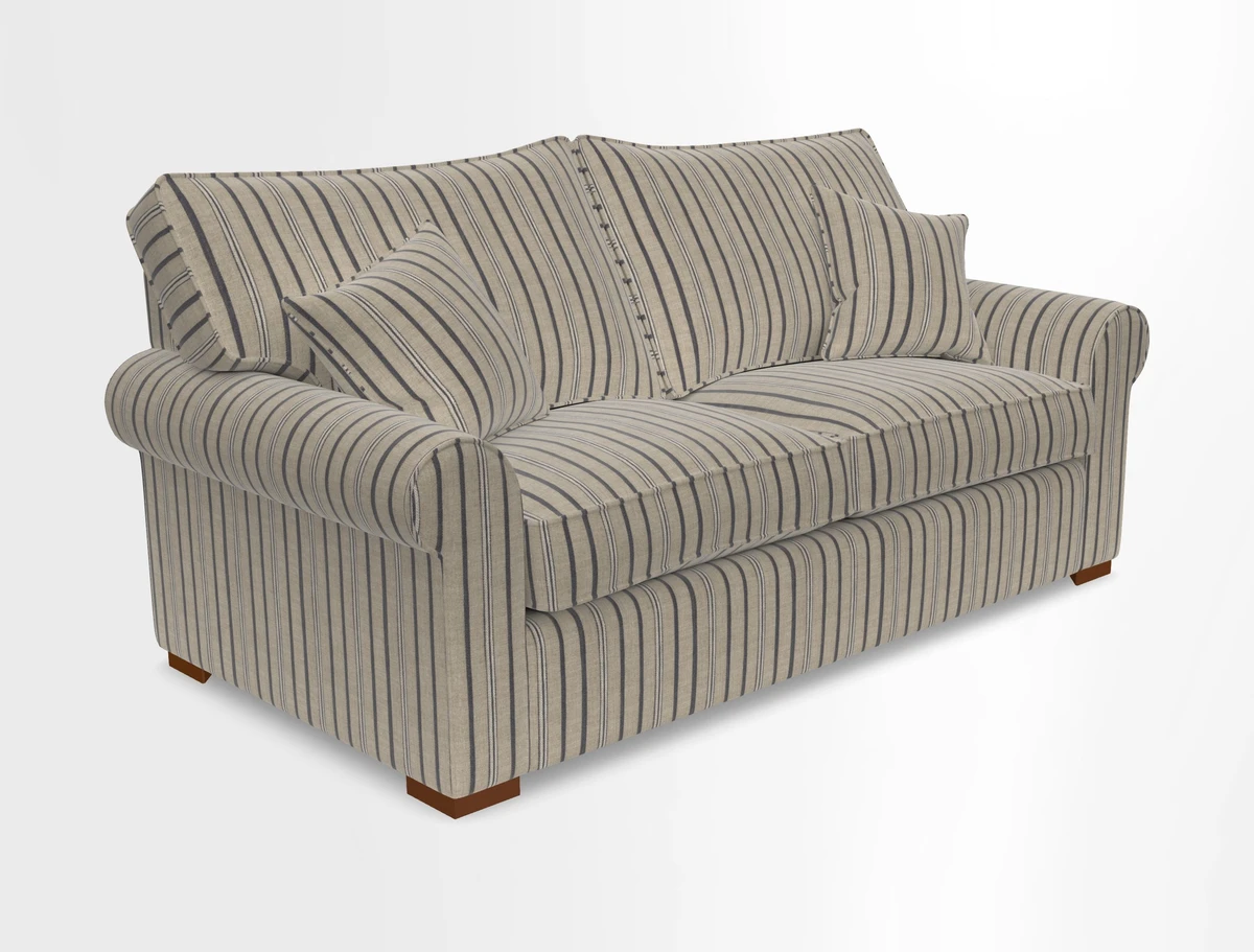 Upperton 3 Seater Loose Cover Sofa in Floral Linen Even So Verde - Fitted cover option available