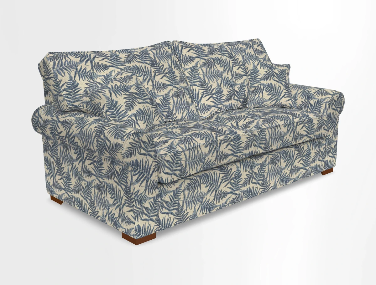Upperton 3 Seater Loose Cover Sofa in Floral Linen Even So Verde - Fitted cover option available