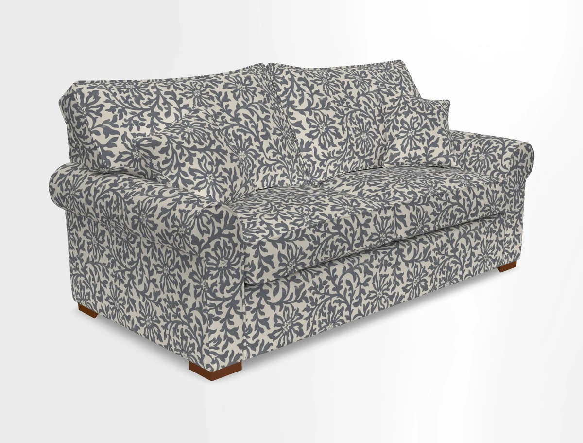 Upperton 3 Seater Loose Cover Sofa in Floral Linen Even So Verde - Fitted cover option available