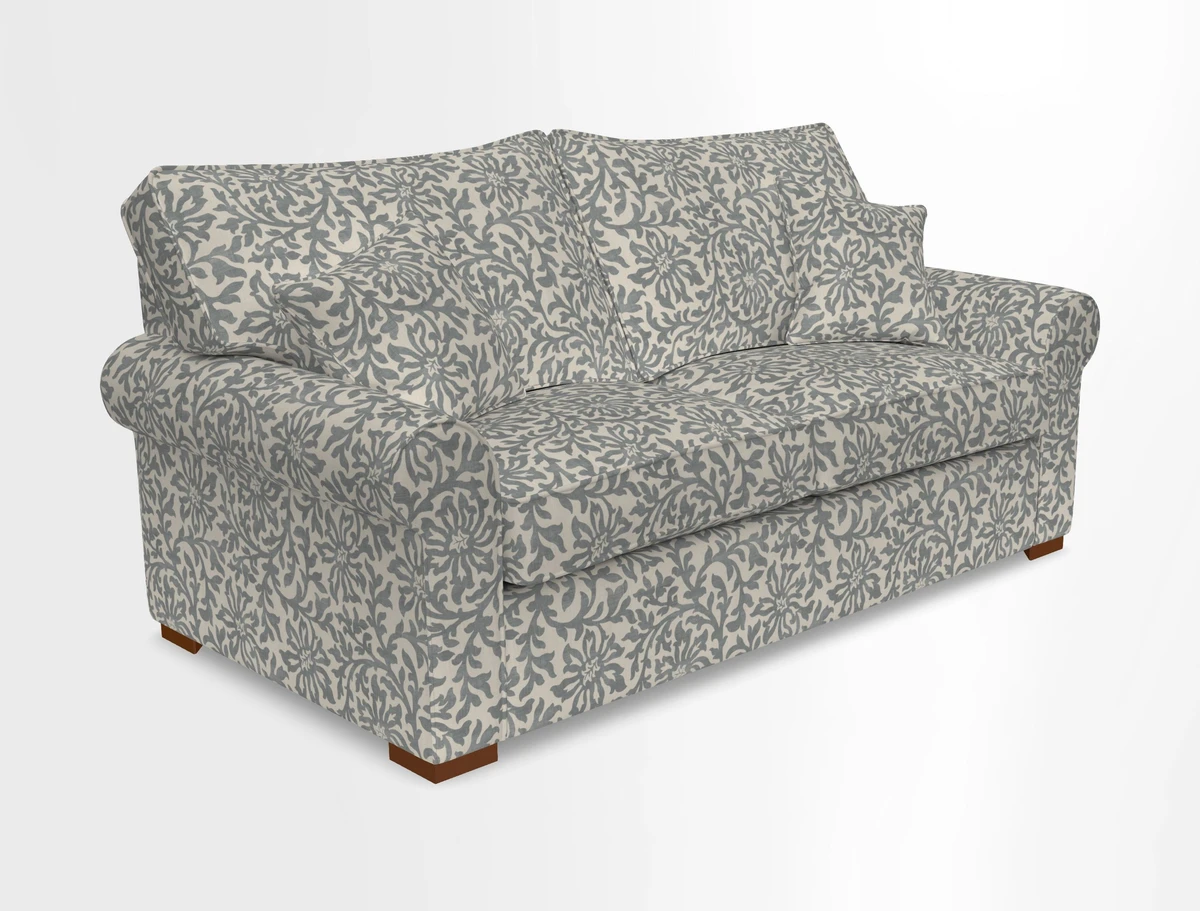 Upperton 3 Seater Loose Cover Sofa in Floral Linen Even So Verde - Fitted cover option available