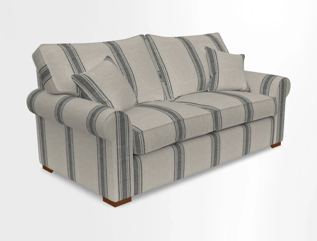Upperton 3 Seater Loose Cover Sofa in Floral Linen Even So Verde - Fitted cover option available