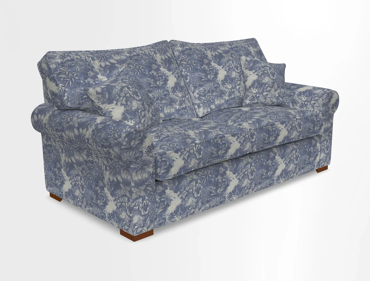 Upperton 3 Seater Loose Cover Sofa in Floral Linen Even So Verde - Fitted cover option available