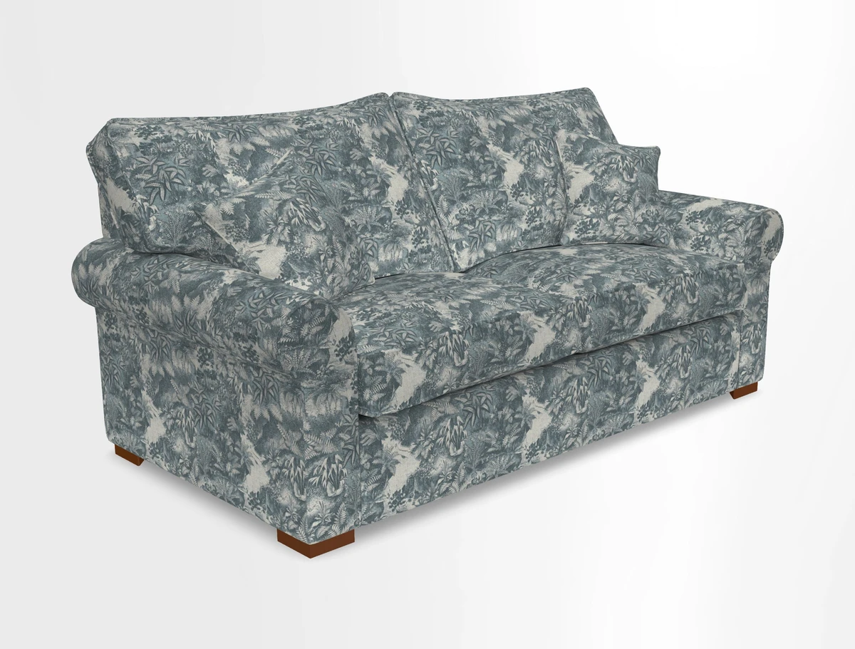 Upperton 3 Seater Loose Cover Sofa in Floral Linen Even So Verde - Fitted cover option available