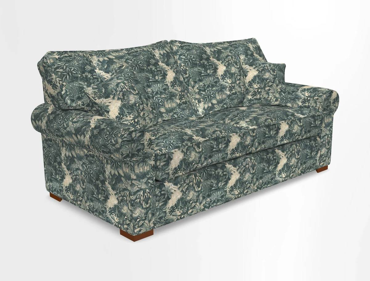 Upperton 3 Seater Loose Cover Sofa in Floral Linen Even So Verde - Fitted cover option available
