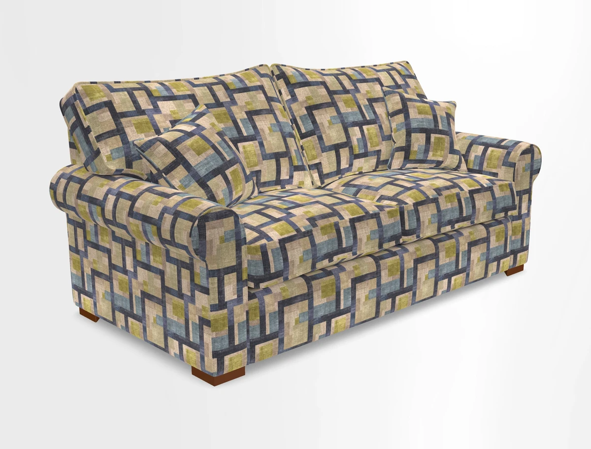 Upperton 3 Seater Loose Cover Sofa in Floral Linen Even So Verde - Fitted cover option available
