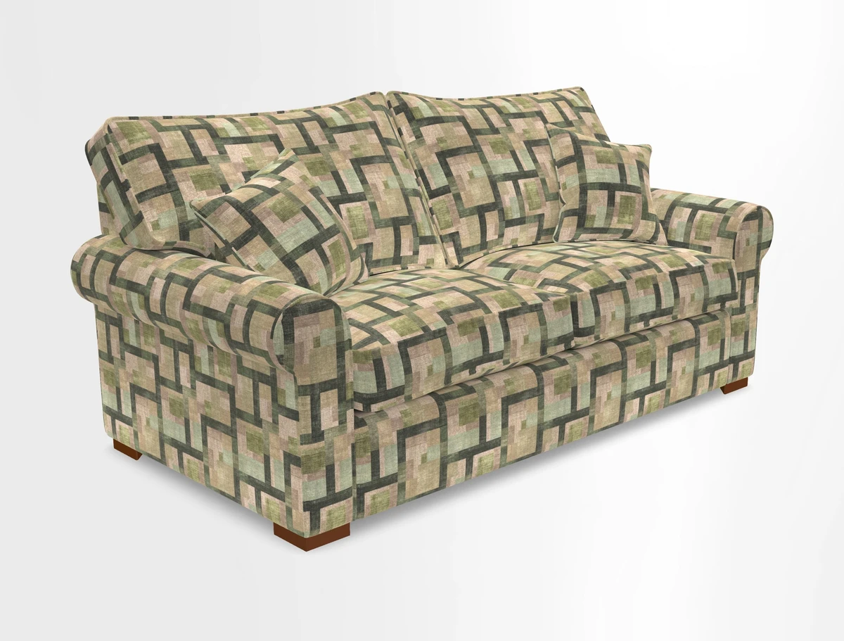 Upperton 3 Seater Loose Cover Sofa in Floral Linen Even So Verde - Fitted cover option available