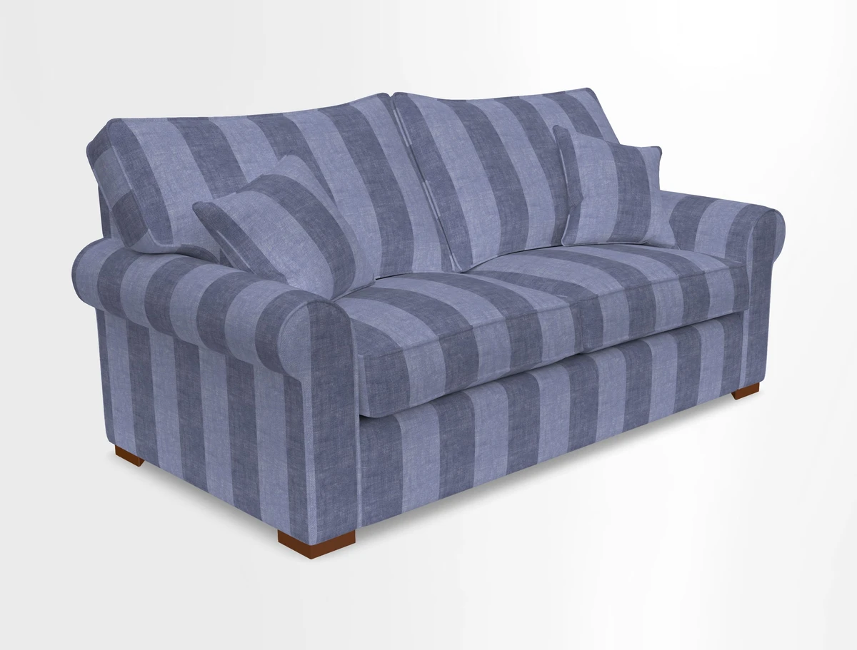 Upperton 3 Seater Loose Cover Sofa in Floral Linen Even So Verde - Fitted cover option available