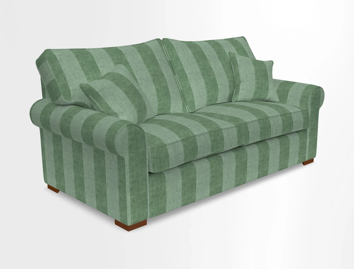 Upperton 3 Seater Loose Cover Sofa in Floral Linen Even So Verde - Fitted cover option available
