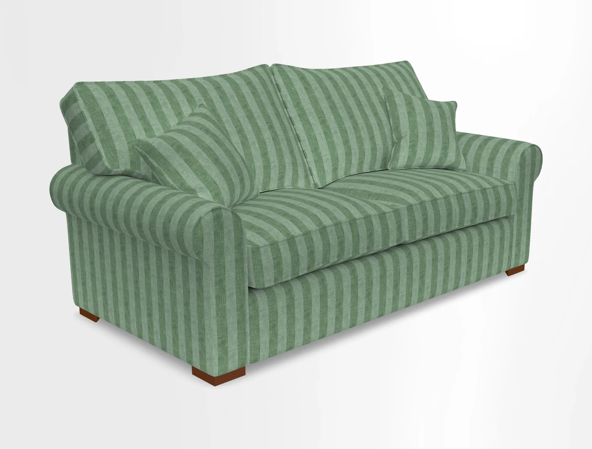 Upperton 3 Seater Loose Cover Sofa in Floral Linen Even So Verde - Fitted cover option available