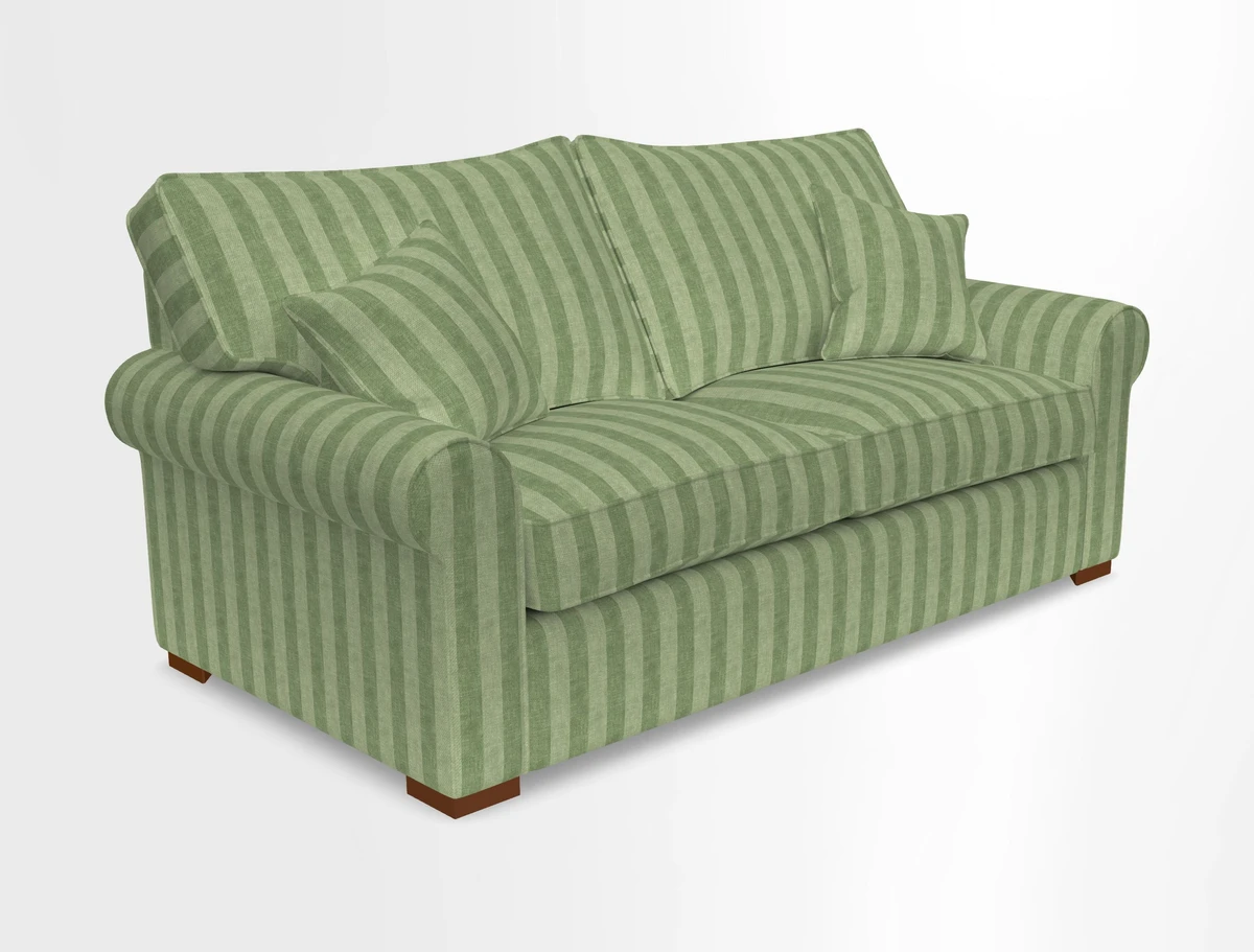Upperton 3 Seater Loose Cover Sofa in Floral Linen Even So Verde - Fitted cover option available