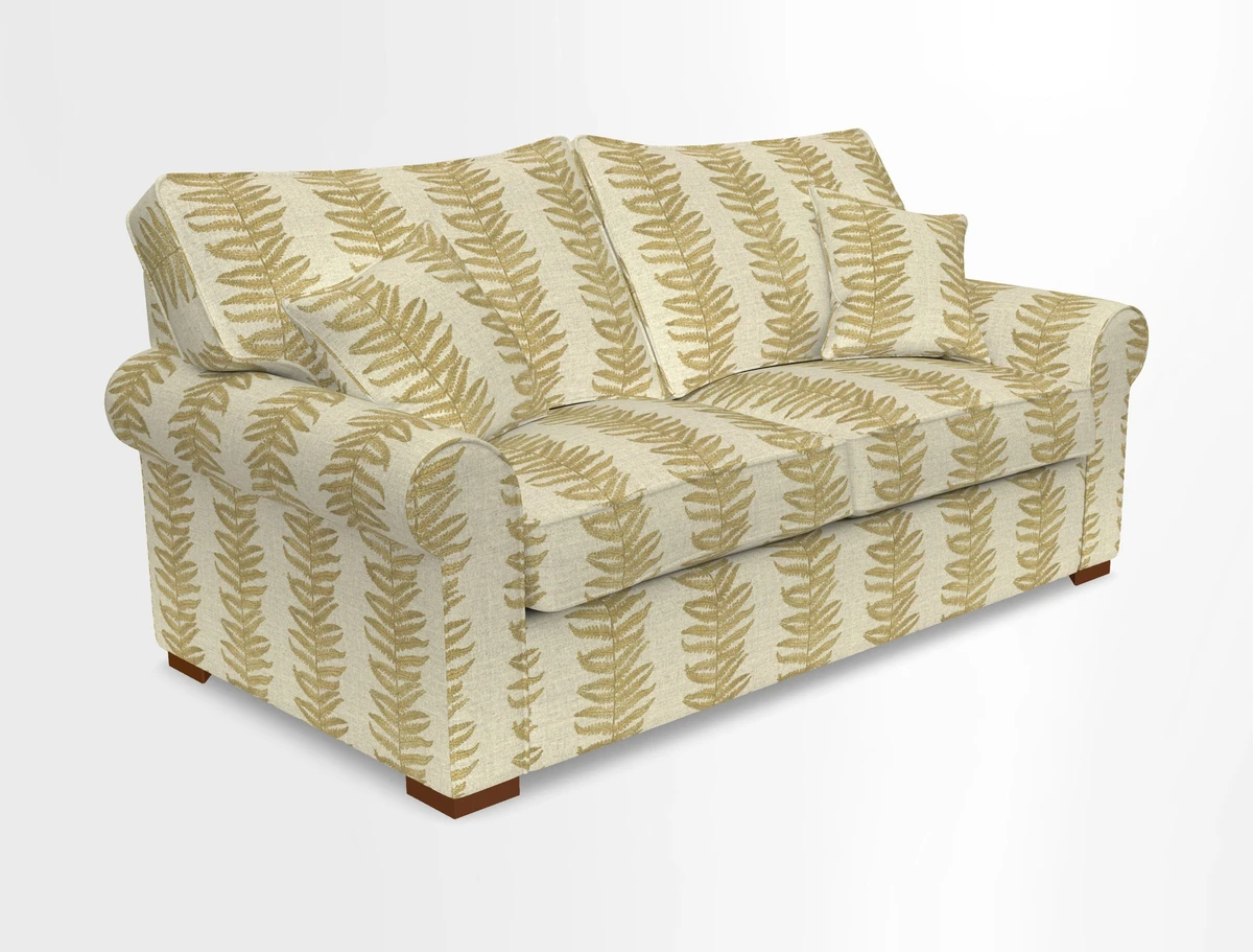 Upperton 3 Seater Loose Cover Sofa in Floral Linen Even So Verde - Fitted cover option available