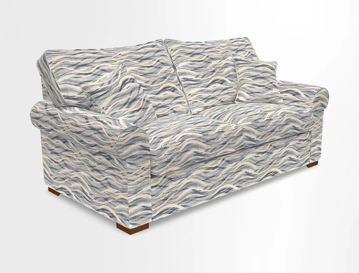 Upperton 3 Seater Loose Cover Sofa in Floral Linen Even So Verde - Fitted cover option available