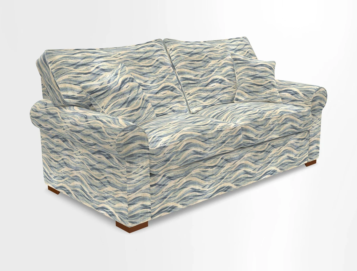 Upperton 3 Seater Loose Cover Sofa in Floral Linen Even So Verde - Fitted cover option available