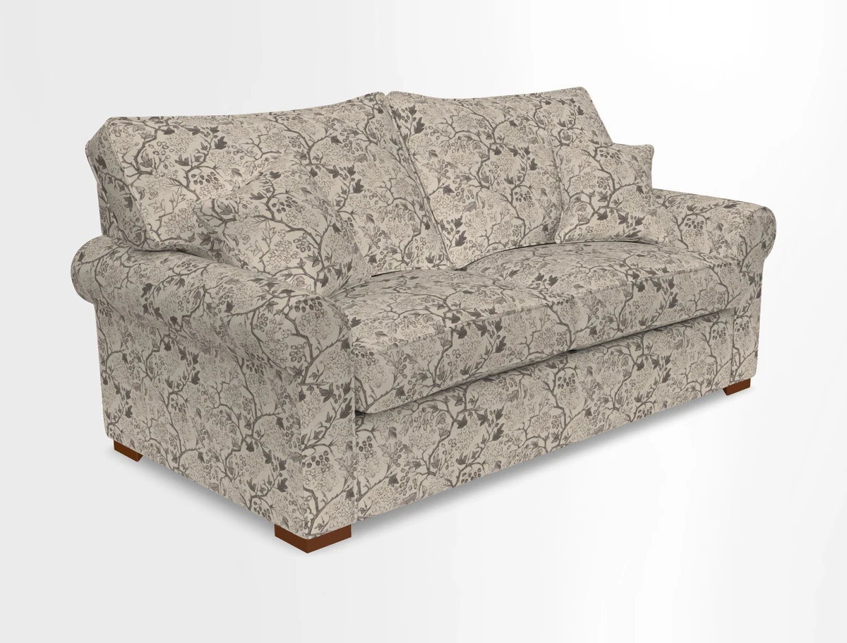 Upperton 3 Seater Loose Cover Sofa in Floral Linen Even So Verde - Fitted cover option available