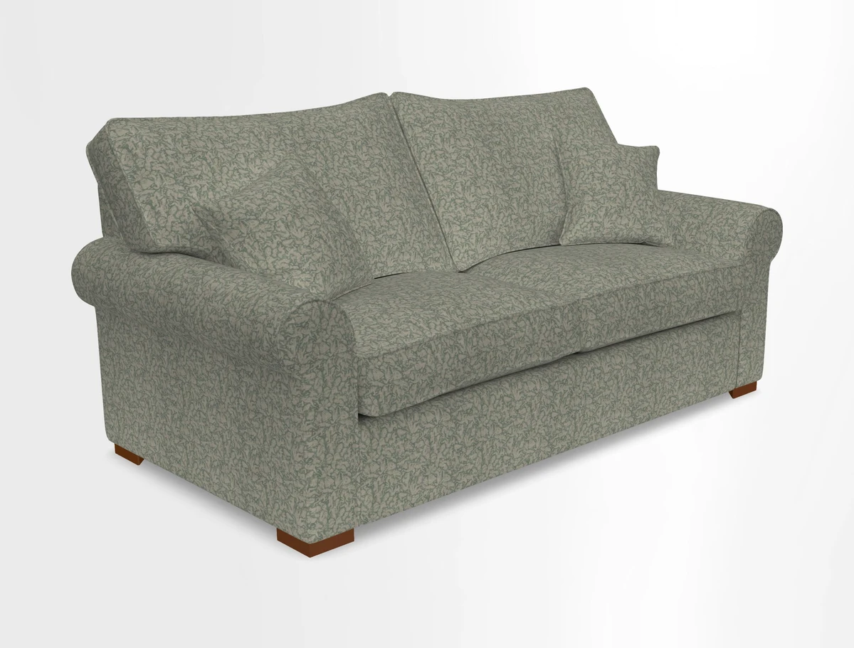 Upperton 3 Seater Loose Cover Sofa in Floral Linen Even So Verde - Fitted cover option available