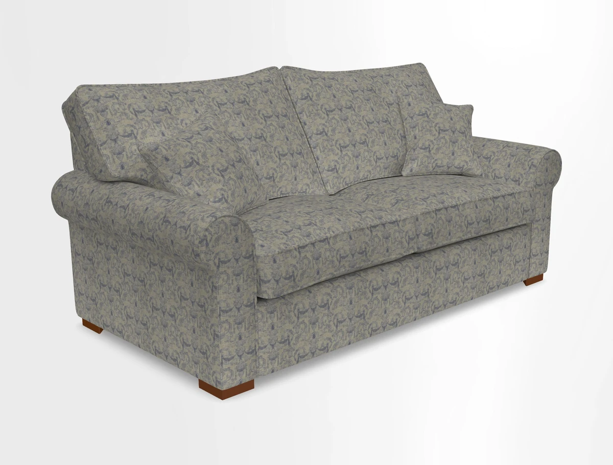 Upperton 3 Seater Loose Cover Sofa in Floral Linen Even So Verde - Fitted cover option available