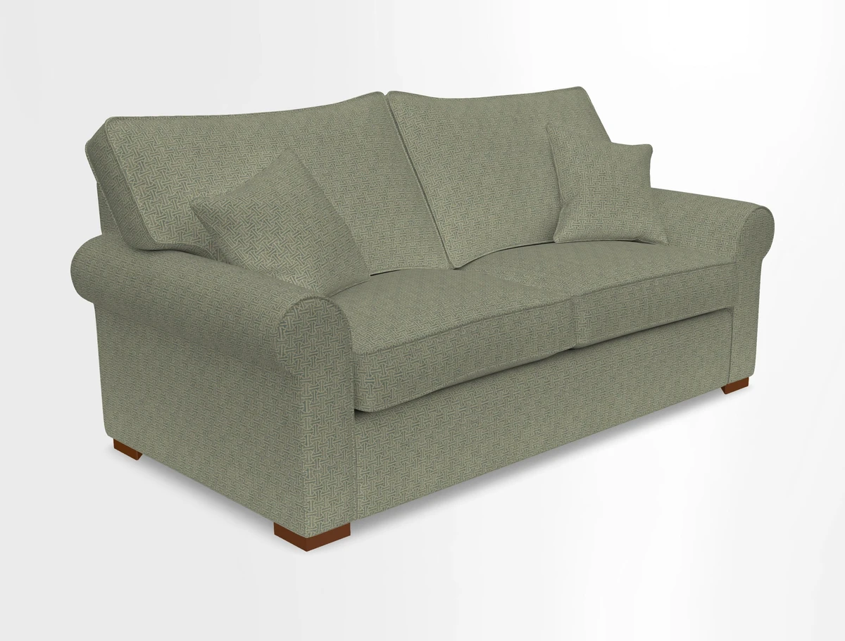 Upperton 3 Seater Loose Cover Sofa in Floral Linen Even So Verde - Fitted cover option available