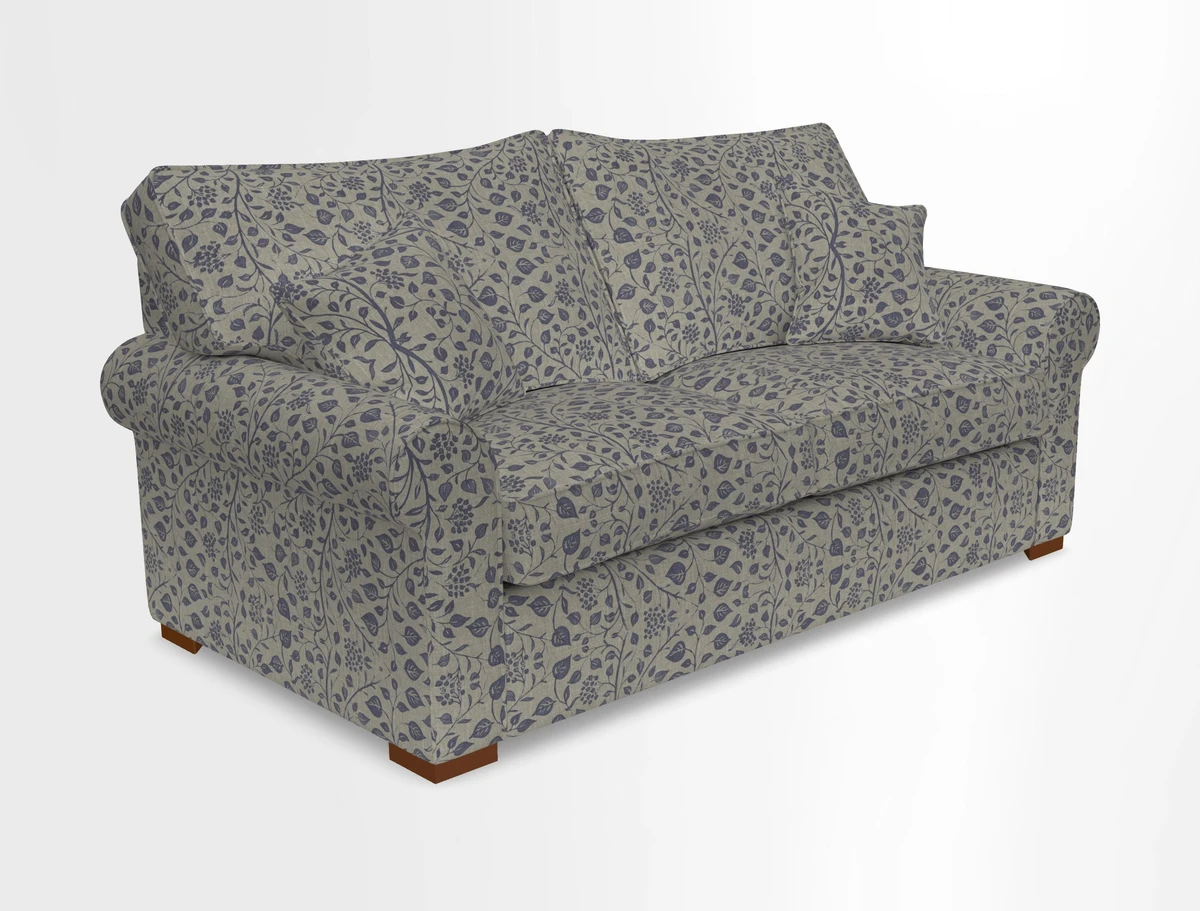 Upperton 3 Seater Loose Cover Sofa in Floral Linen Even So Verde - Fitted cover option available