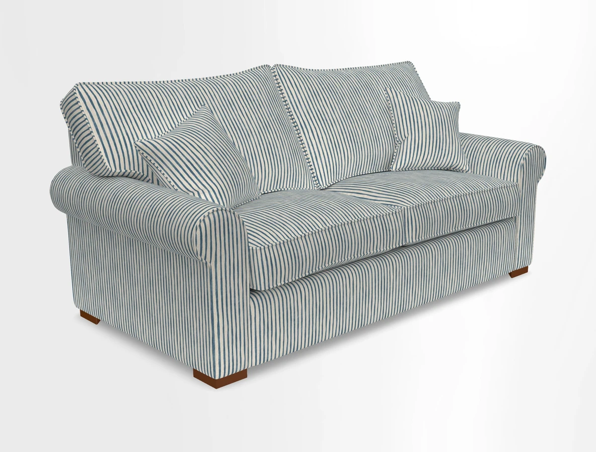 Upperton 3 Seater Loose Cover Sofa in Floral Linen Even So Verde - Fitted cover option available