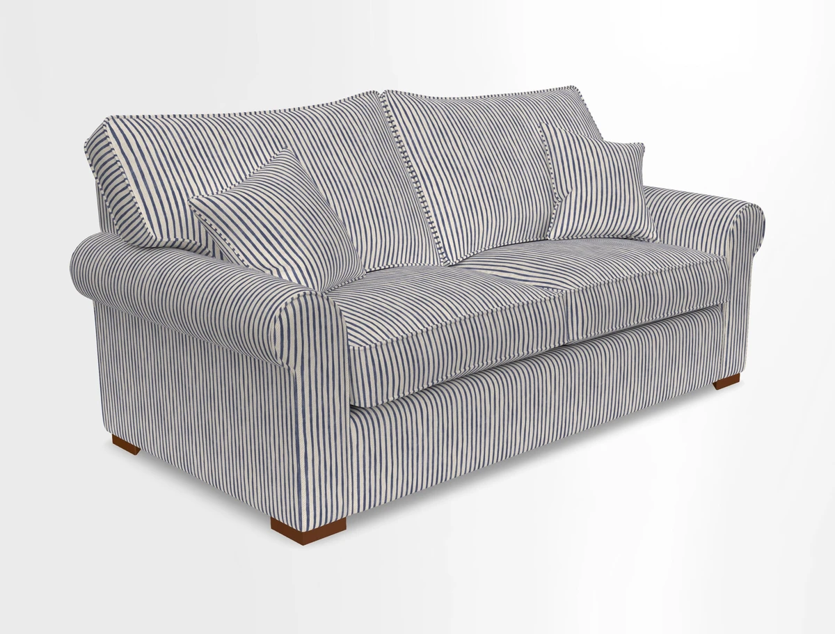 Upperton 3 Seater Loose Cover Sofa in Floral Linen Even So Verde - Fitted cover option available