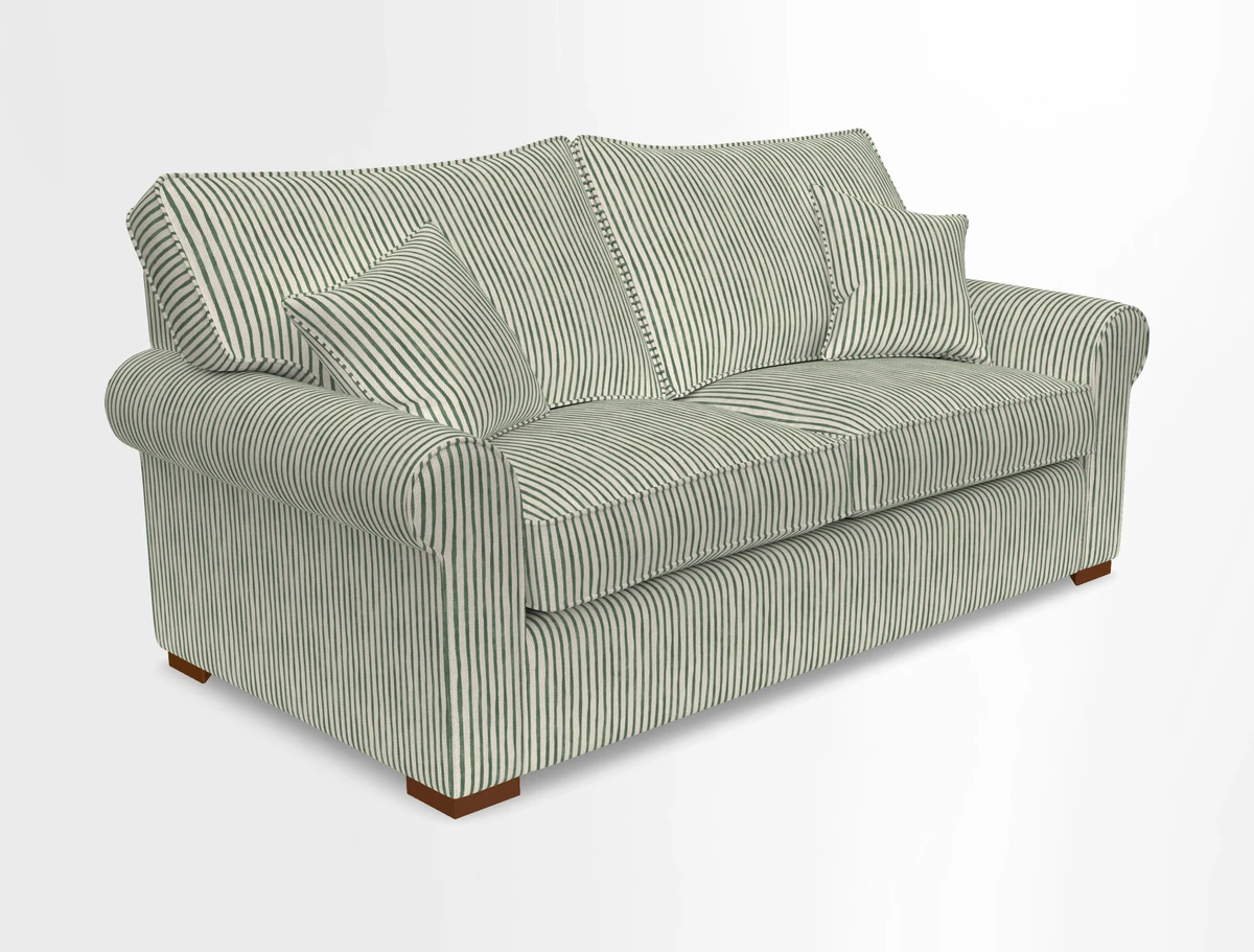 Upperton 3 Seater Loose Cover Sofa in Floral Linen Even So Verde - Fitted cover option available